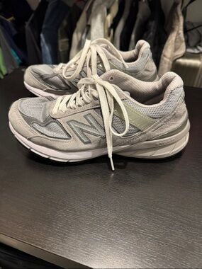 New Balance Light Gray Suede & Mesh Sneakers